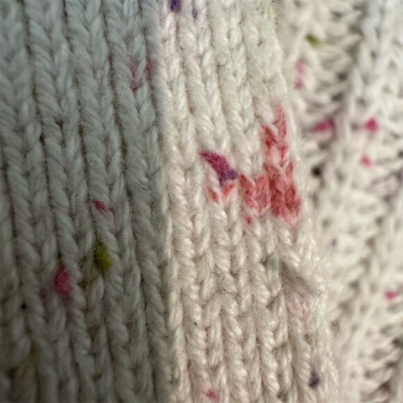 Old Navy XL Ivory Speckled Cardigan Sweater Flecked Knit Confetti Academia READ - Picture 4 of 12